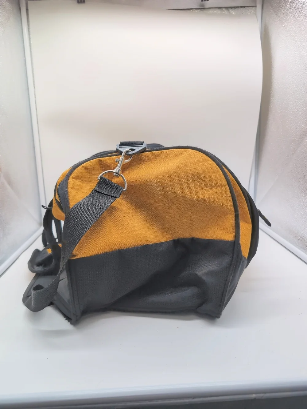 Olympia Sport Plug Heavy Duty Men’s Yellow Canvas Duffel Bag Black 20x11x10